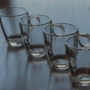 6 Espresso coffee tea clear small glasses